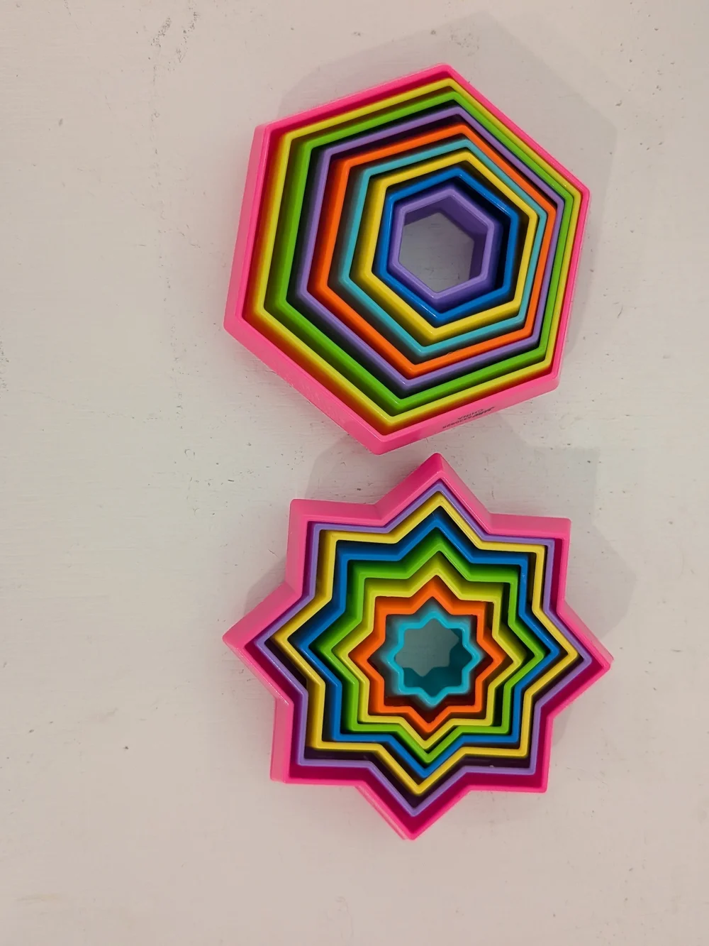 Colorful Nesting Star & Polygon Shape Toy Set - Pink Multicolor